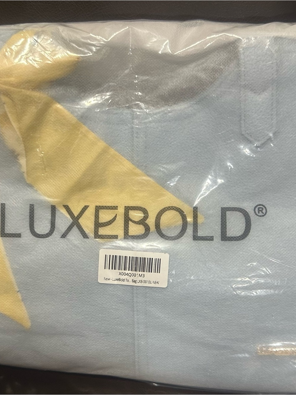 Luxebold Women's Light Blue Shoulder Bag with Yellow Accent